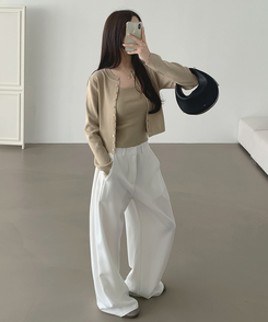 【SET】トレンドキャミソール ニットカーディガン BEIGE