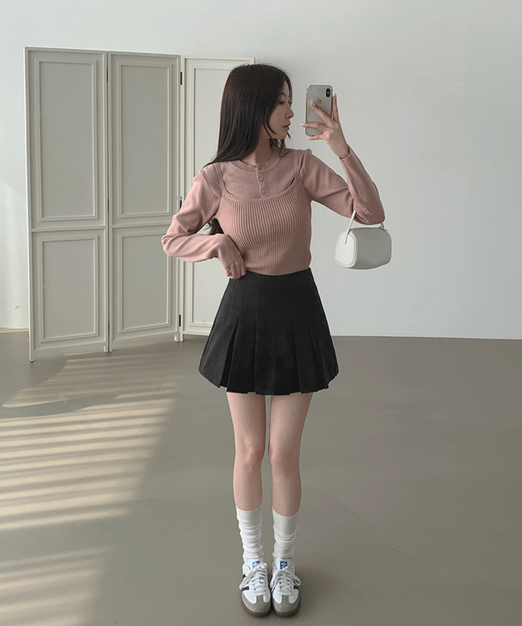 【SET】トレンドキャミソール ニットカーディガン PINK