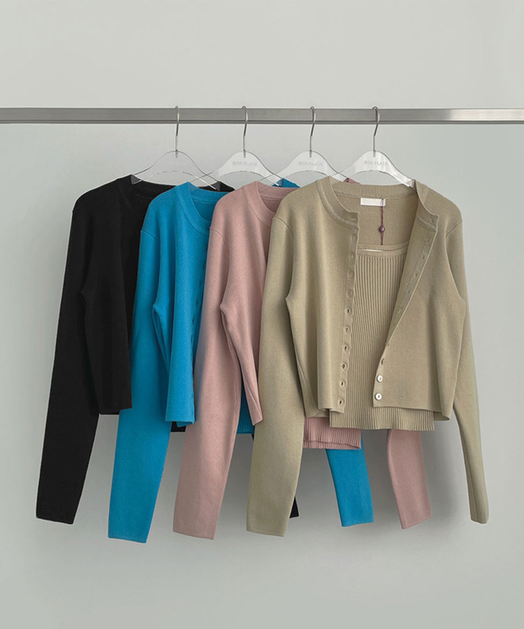 【SET】トレンドキャミソール ニットカーディガン