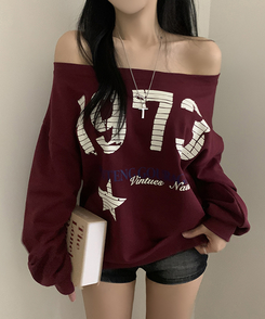 レタリングワンオフスウェット WINE