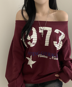 レタリングワンオフスウェット WINE