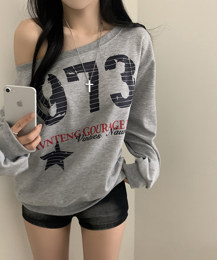 レタリングワンオフスウェット MELANGE