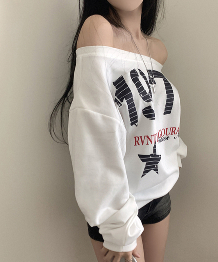 レタリングワンオフスウェット IVORY