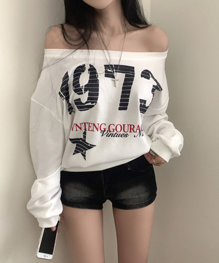 レタリングワンオフスウェット IVORY