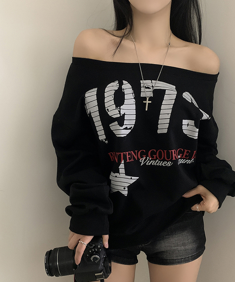 レタリングワンオフスウェット BLACK