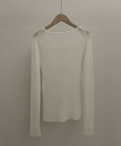 ウェーブウールスリムボタン長袖Tシャツ(6color)