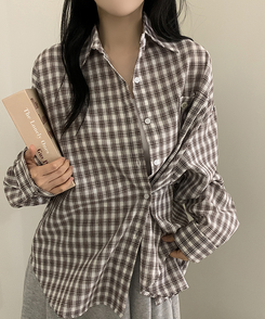 ペンダントルーズフィットチェックシャツ CHESTNUT BROWN