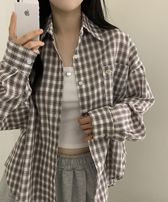 ペンダントルーズフィットチェックシャツ CHESTNUT BROWN