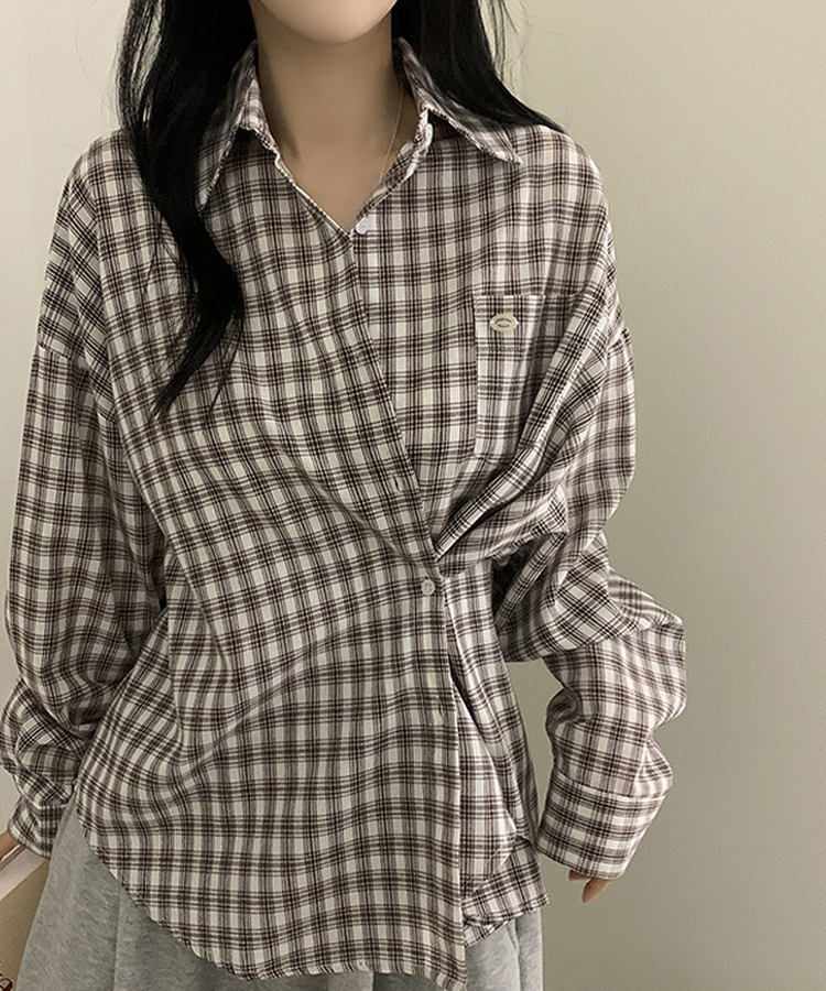 ペンダントルーズフィットチェックシャツ CHESTNUT BROWN