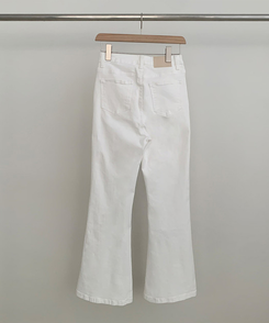 【丈別】ハイウエストセミブーツカットデニムパンツ(6color)