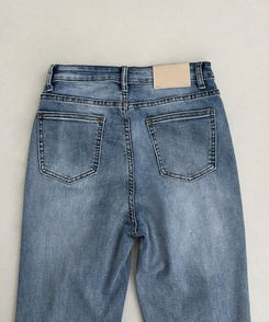 【丈別】ハイウエストセミブーツカットデニムパンツ(6color)