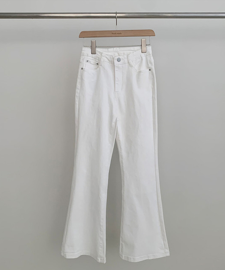 【丈別】ハイウエストセミブーツカットデニムパンツ(6color)