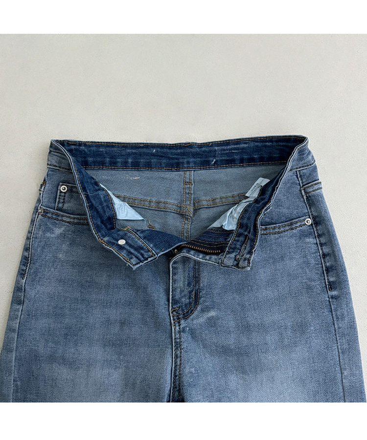 【丈別】ハイウエストセミブーツカットデニムパンツ(6color)