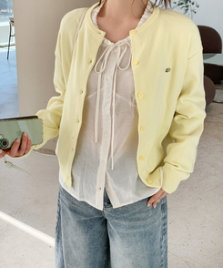ペンデントラウンドカーディガン(10color) LEMON