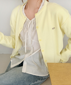 ペンデントラウンドカーディガン(10color) LEMON