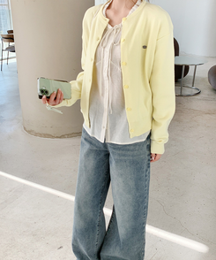 ペンデントラウンドカーディガン(10color) LEMON