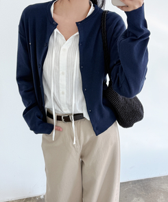 ペンデントラウンドカーディガン(10color) NAVY