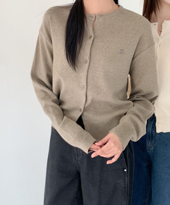 ペンデントラウンドカーディガン(10color) ASH-BEIGE