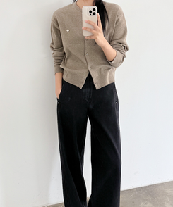 ペンデントラウンドカーディガン(10color) ASH-BEIGE