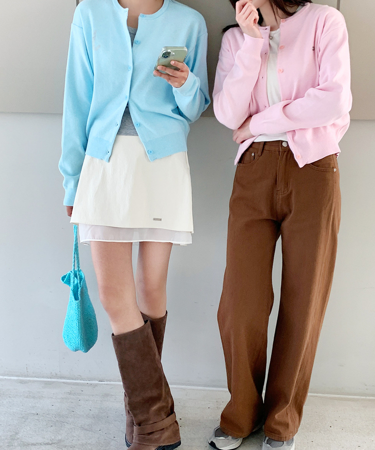 ペンデントラウンドカーディガン(10color) SKYBLUE