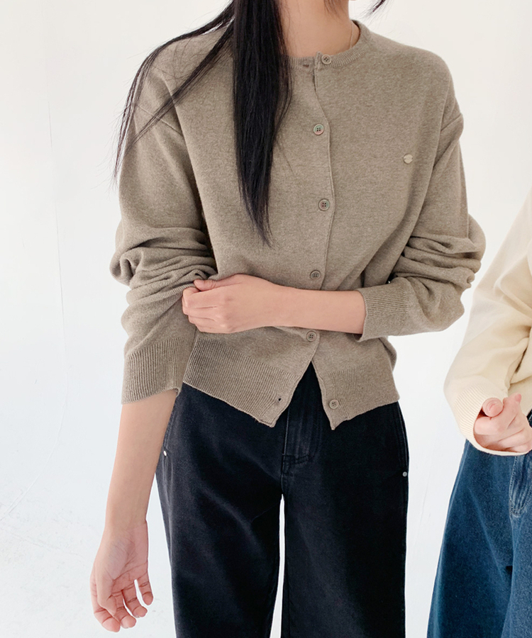 ペンデントラウンドカーディガン(10color) ASH-BEIGE