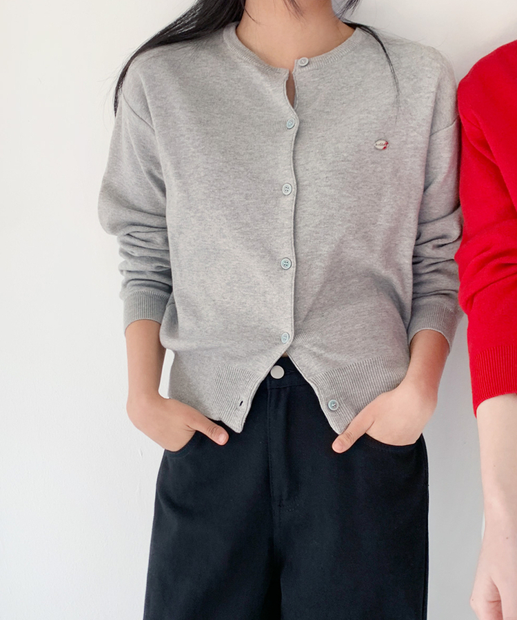 ペンデントラウンドカーディガン(10color) GREY