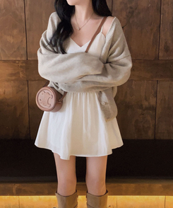 ピンテックフレアミニワンピース IVORY