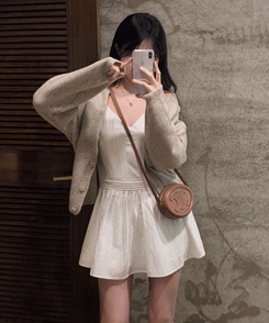 ピンテックフレアミニワンピース IVORY