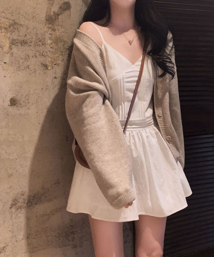 ピンテックフレアミニワンピース IVORY