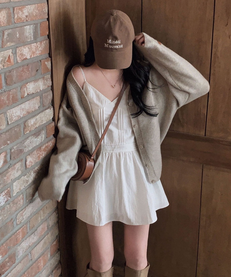 ピンテックフレアミニワンピース IVORY