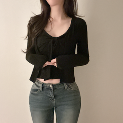 【SET】ビッグリボンキャミソール＋カーディガン BLACK