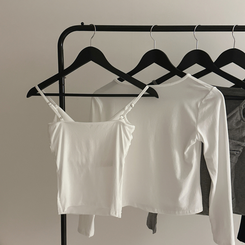 【SET】ビッグリボンキャミソール＋カーディガン