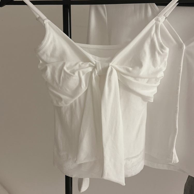 【SET】ビッグリボンキャミソール＋カーディガン