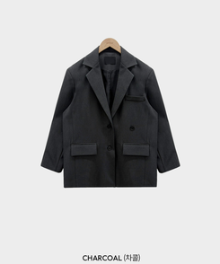 【SET】モノトーンツーボタンジャケット レイヤードラップスカート