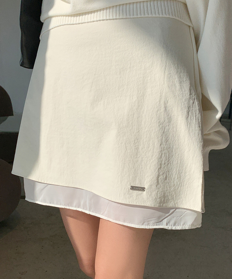 シフォンレイヤーAラインスカート CREAM