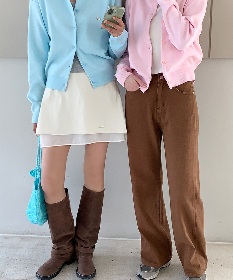 シフォンレイヤーAラインスカート CREAM