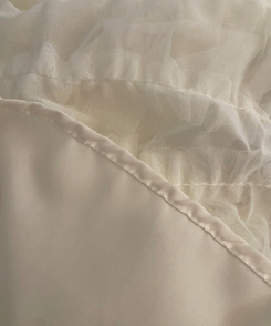 シースルーフリルレースロングスカート