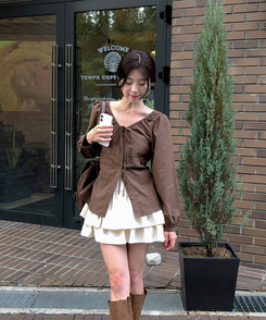 ティアードフレアミニスカート CREAM