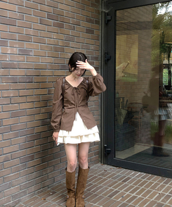 ティアードフレアミニスカート CREAM