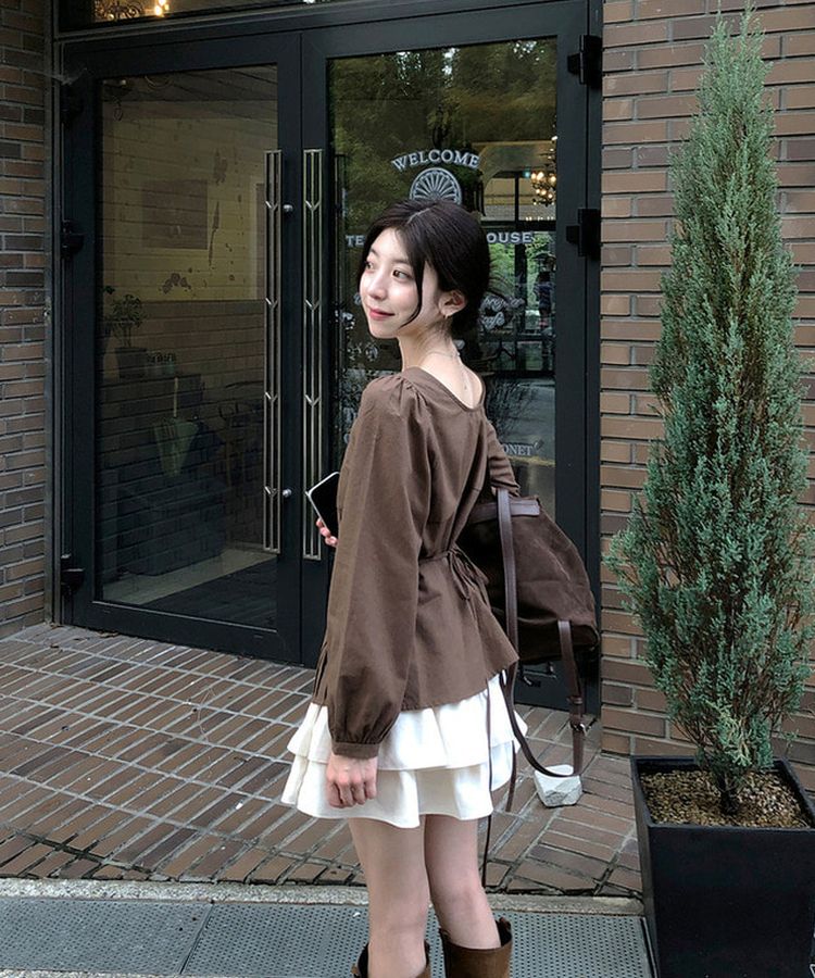 ティアードフレアミニスカート CREAM