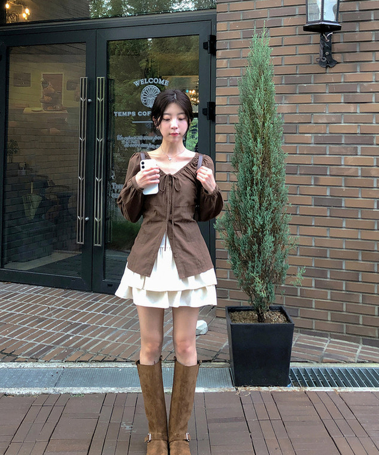 ティアードフレアミニスカート CREAM