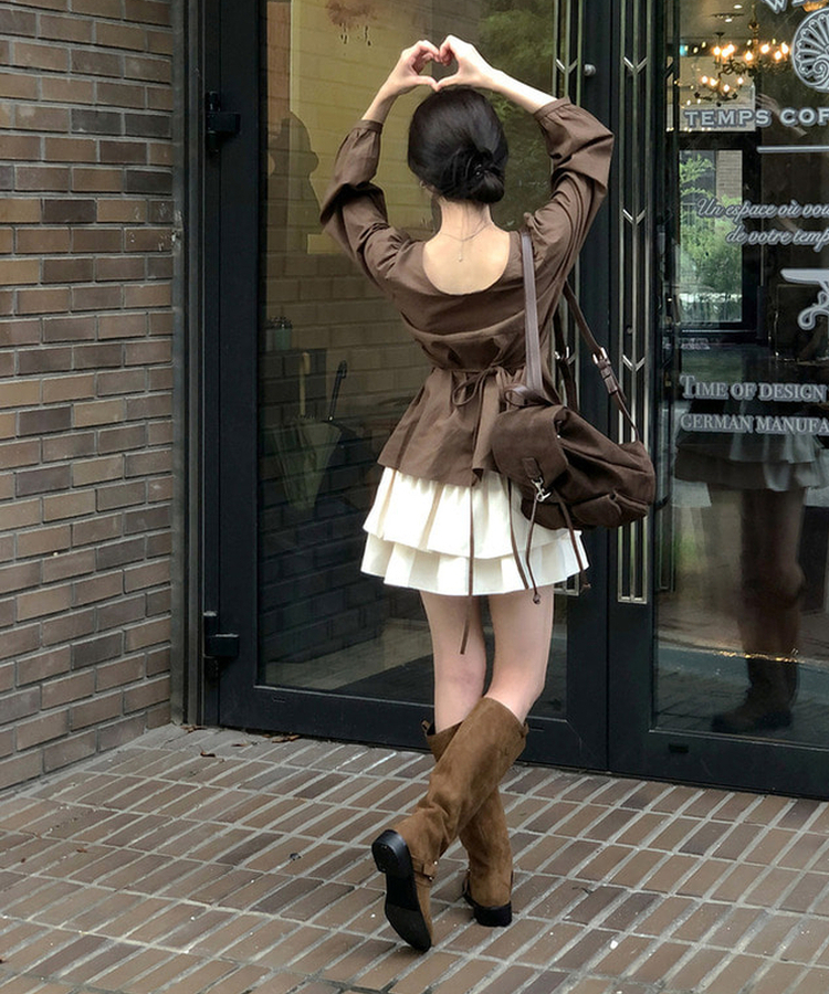 ティアードフレアミニスカート CREAM