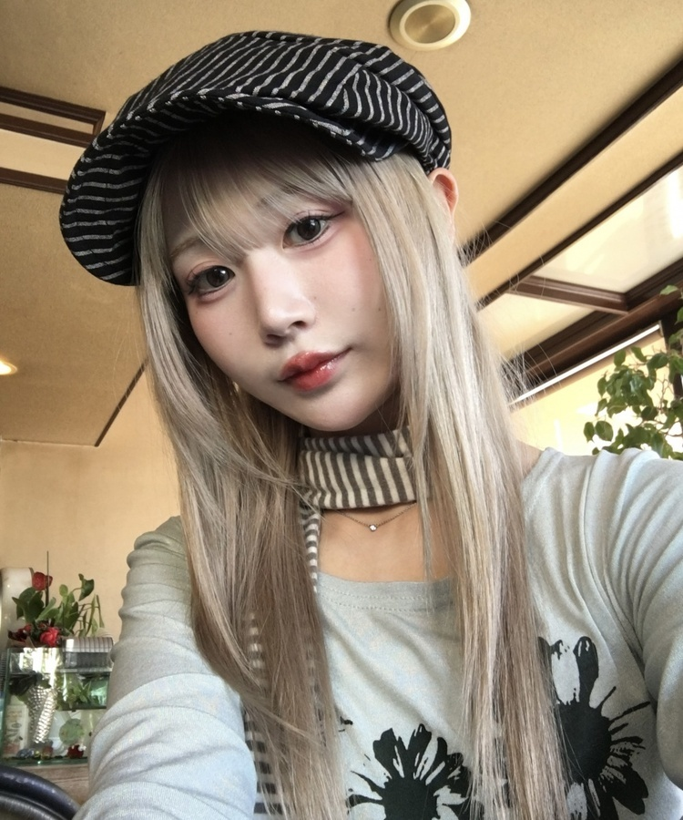 스트라이프 린넨 캐스켓 블랙