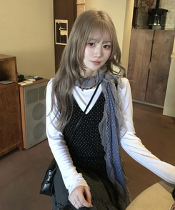 ドットフリルレーススカーフ SKY BLUE