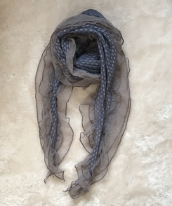 ドットフリルレーススカーフ SKY BLUE