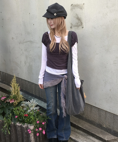 ドットフリルレーススカーフ SKY BLUE