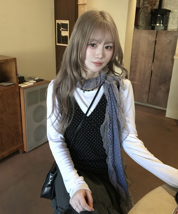 ドットフリルレーススカーフ SKY BLUE