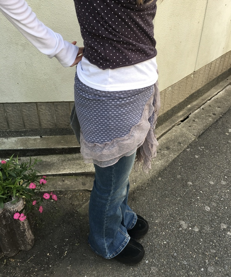 ドットフリルレーススカーフ SKY BLUE