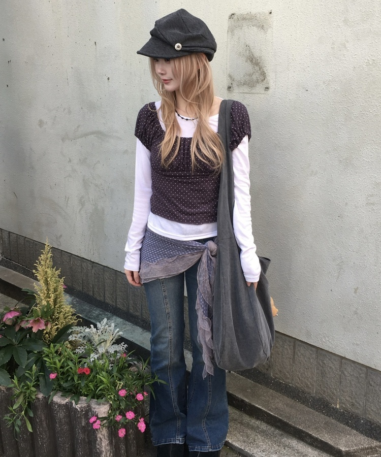 ドットフリルレーススカーフ SKY BLUE