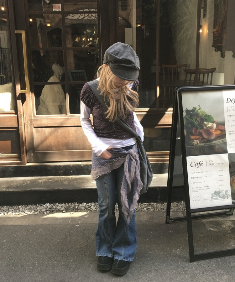 ドットフリルレーススカーフ SKY BLUE